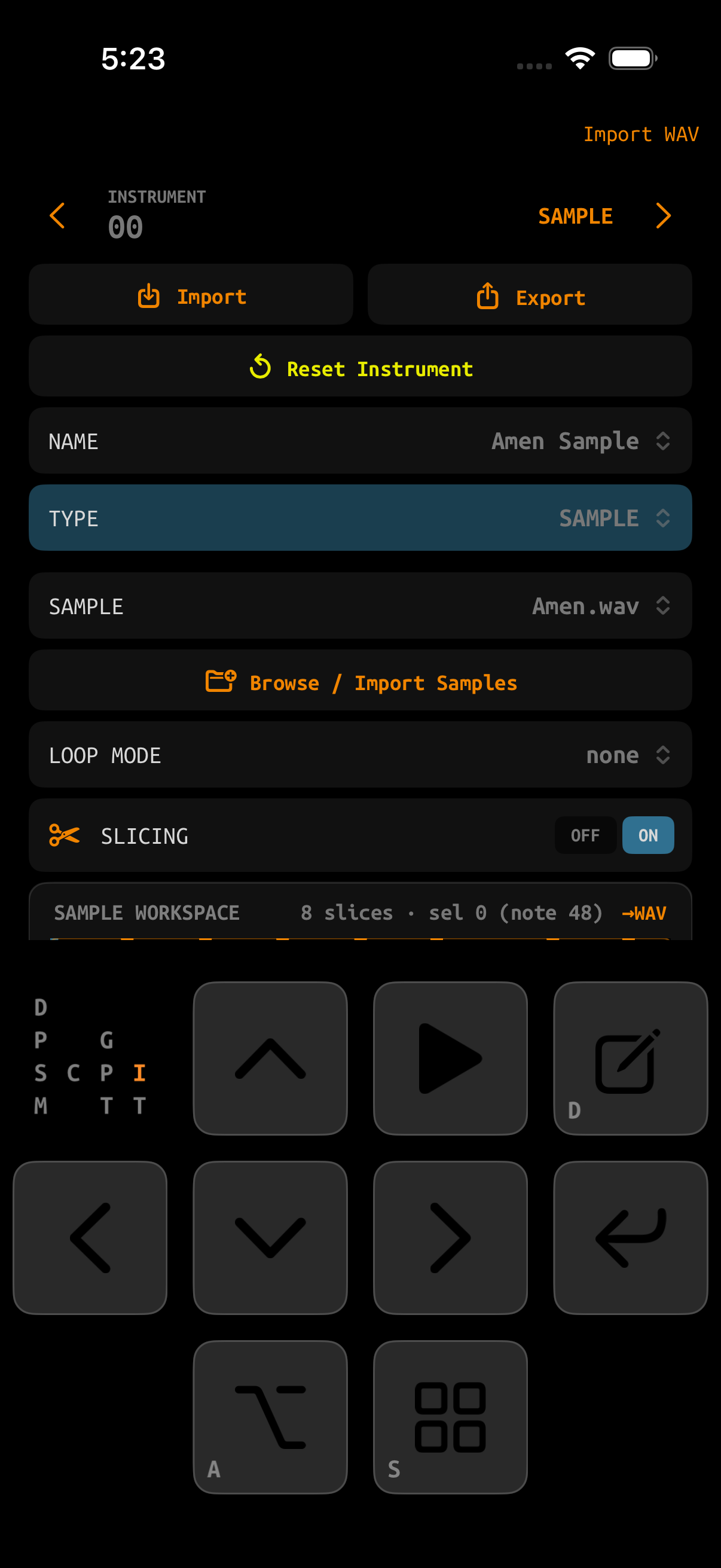 GlassTracker native Instrument screen
