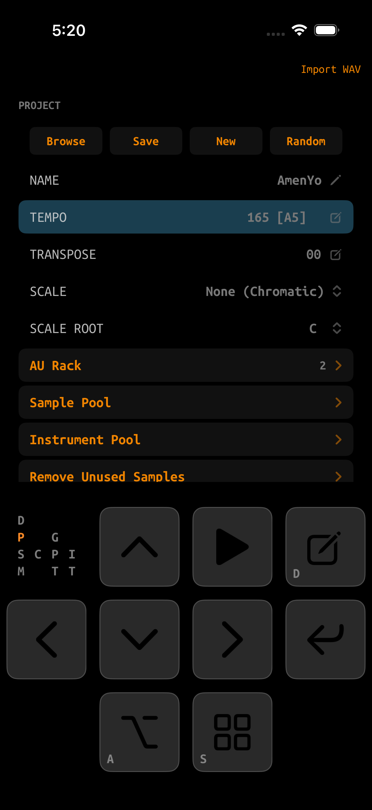 GlassTracker Project screen on iPhone